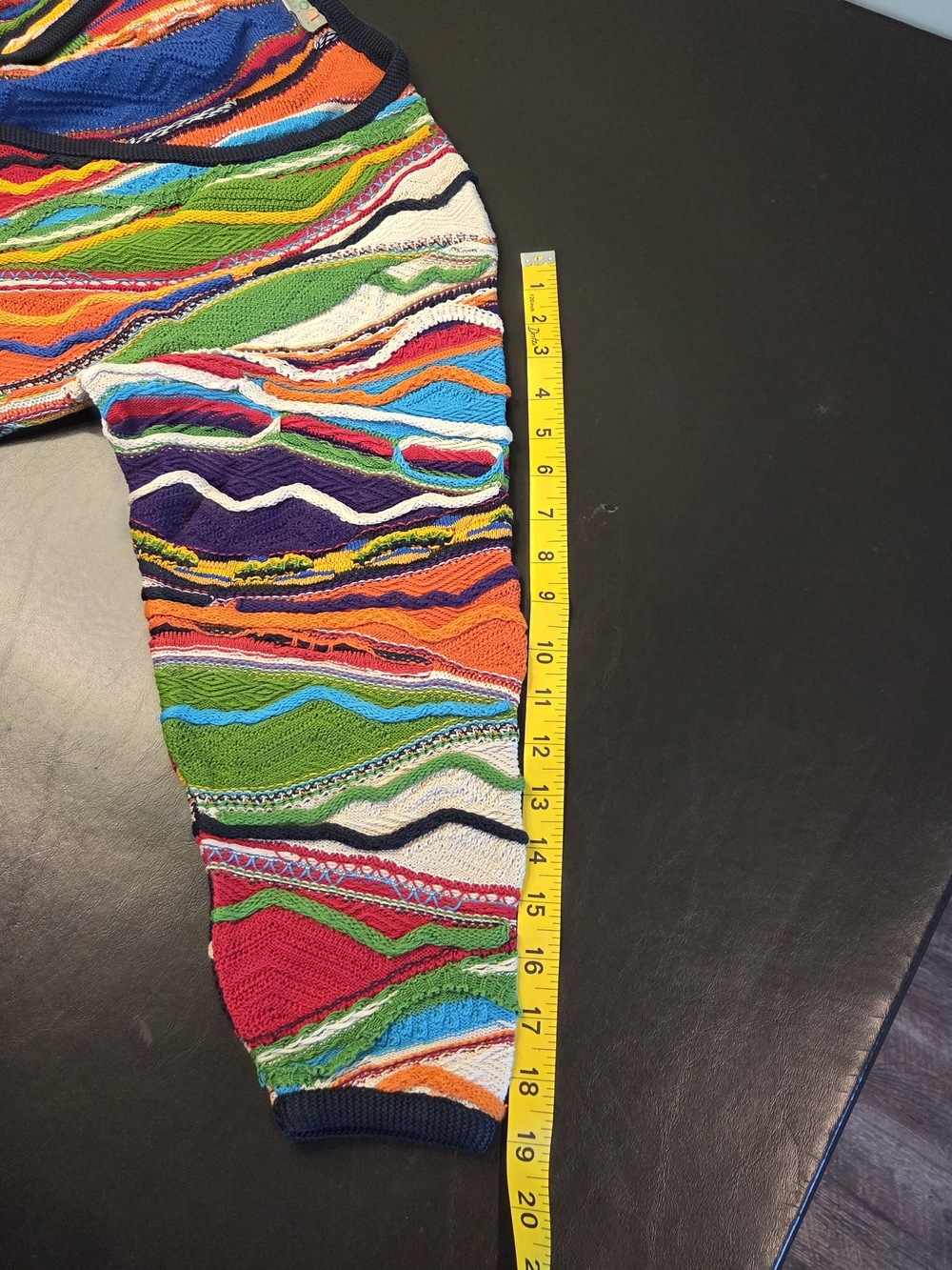 Vintage Coogi Australia Cardigan 100% Mercerised Cotton Multicolor Knit Size M - Picture 9 of 11